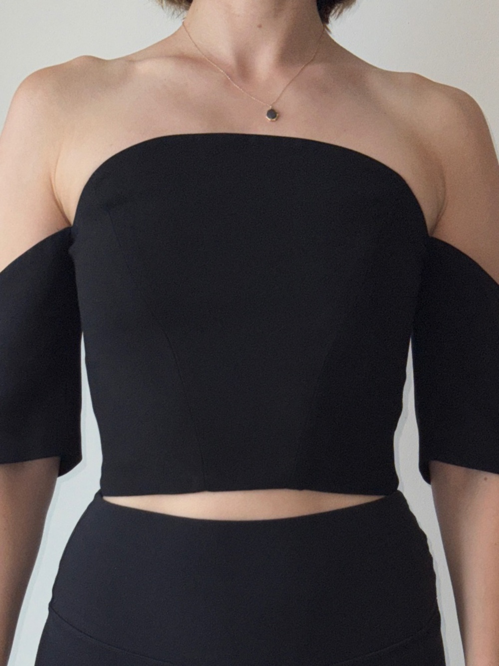 Keepsake the Label Cropped Off-Shoulder Top, Black, Size S